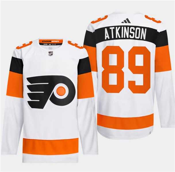 Mens Philadelphia Flyers #89 Cam Atkinson White 2024 Stadium Series Stitched Jersey Dzhi->->NHL Jersey
